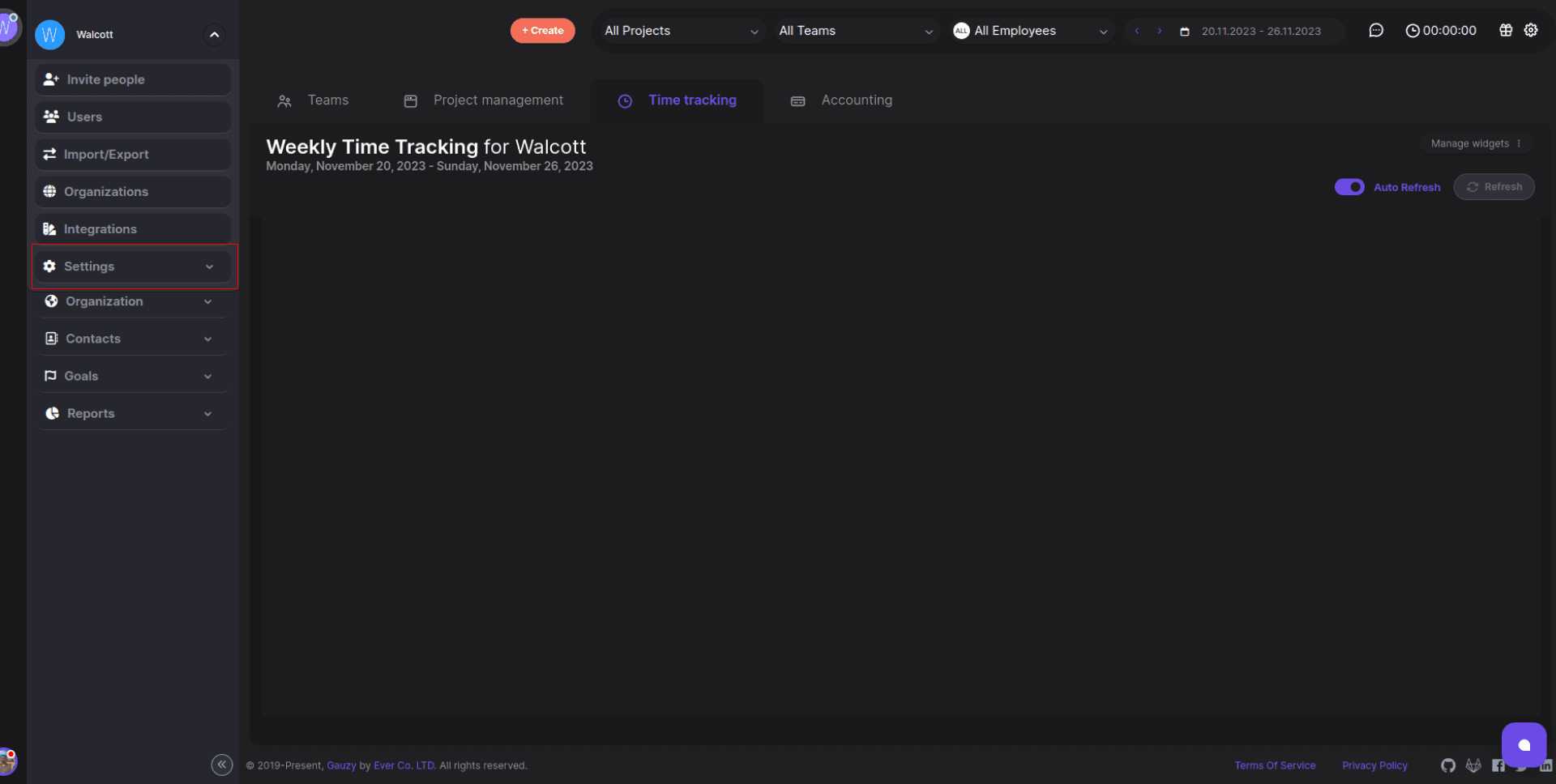 After clicking, look for the 'Settings' link in the button that just opened.